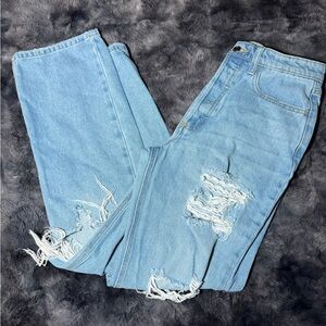 CELLO Super High Rise Dad Jeans w/ Button Fly